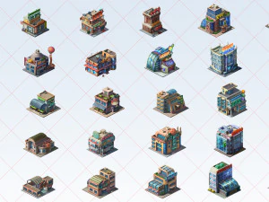 60 Transparent Fantasy Building 2D Game Asset Part 01 CG Textures