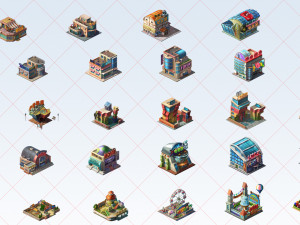 60 Transparent Fantasy Building 2D Game Asset Part 01 Texturas CG