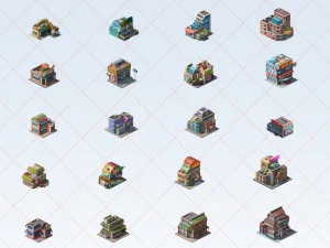 60 Transparent Fantasy Building 2D Game Asset Part 02 CG Textures