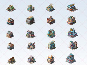 60 Transparent Fantasy Building 2D Game Asset Part 03 CG Текстури