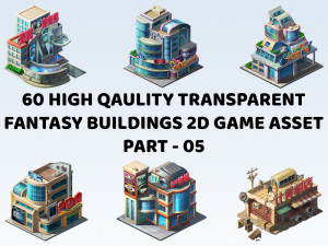 60 Transparent Fantasy Building 2D Game Asset Part 05 Texturas CG