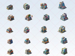 60 Transparent Fantasy Building 2D Game Asset Part 05 CG Textures