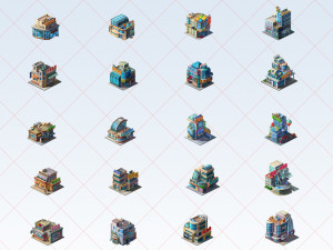 60 Transparent Fantasy Building 2D Game Asset Part 05 Texturas CG