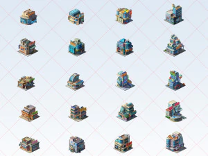 60 Transparent Fantasy Building 2D Game Asset Part 05 CG Textures