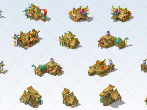 45 Fantasy Home Houses Building 2D Game Asset CG テクスチャ