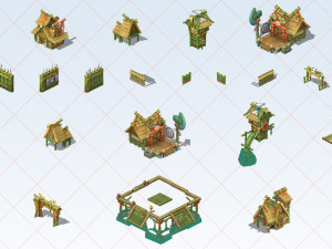 45 Fantasy Home Houses Building 2D Game Asset CG テクスチャ