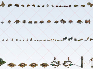 246 Transparent City Village Town Environment Construction Kit 2D Game Asset Texturas CG