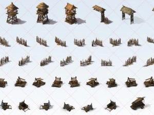270 Medieval Environment Construction Kit 2D Game Asset CG Textures