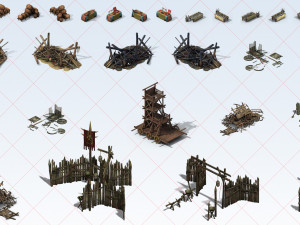 270 Medieval Environment Construction Kit 2D Game Asset CG テクスチャ
