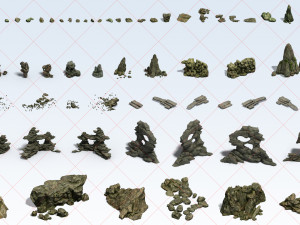 101 Mountain Stone Rock Cliff Canyon Environment 2D Game Asset Texturas CG