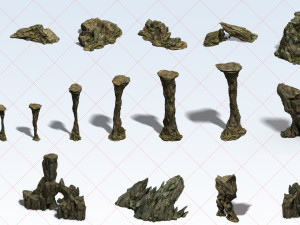 101 Mountain Stone Rock Cliff Canyon Environment 2D Game Asset Texturas CG