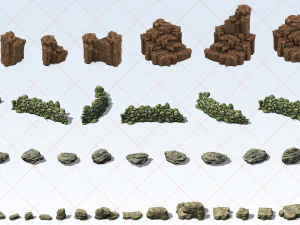 150 Fantasy Mountain Canyon Stone Rock 2D Game Asset CG Textures