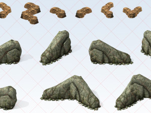 150 Fantasy Mountain Canyon Stone Rock 2D Game Asset Texturas CG