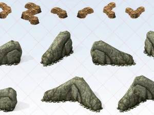 150 Fantasy Mountain Canyon Stone Rock 2D Game Asset CG Textures