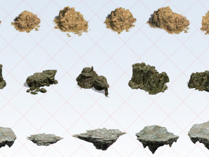 40 Mountain Canyon Cliff Terrain Rock Stone 2D Game Asset Texturas CG