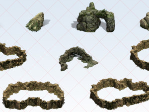 40 Mountain Canyon Cliff Terrain Rock Stone 2D Game Asset Texturas CG