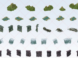 140 Snow Ice Mountain Canyon Cliff Rock Stone 2D Game Asset CG Textures