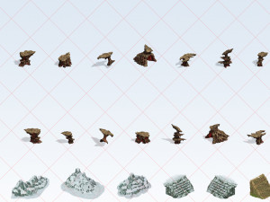 140 Snow Ice Mountain Canyon Cliff Rock Stone 2D Game Asset CG Textures