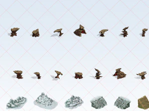 140 Snow Ice Mountain Canyon Cliff Rock Stone 2D Game Asset CG Textures