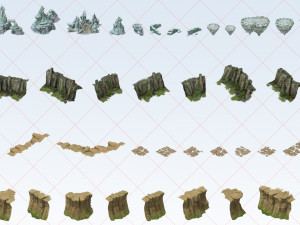 140 Snow Ice Mountain Canyon Cliff Rock Stone 2D Game Asset CG Textures