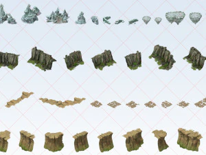 140 Snow Ice Mountain Canyon Cliff Rock Stone 2D Game Asset CG Textures