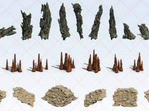 140 Snow Ice Mountain Canyon Cliff Rock Stone 2D Game Asset CG Textures