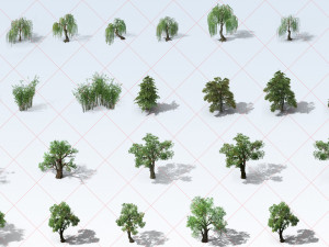100 Trees Plants Trunk Branches Nature Environment 2D Game Asset CG Textures