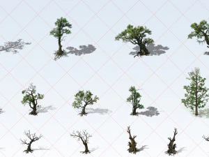 100 Trees Plants Trunk Branches Nature Environment 2D Game Asset CG Textures