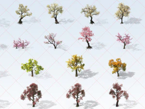 110 drzew bambusowych, roślin, pni, liści, natury, środowiska, gry 2D CG Tekstury