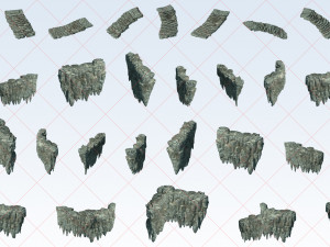 210 Rock Stone Mountain Cliff Terrain Canyon Stair 2D Game Asset CG テクスチャ