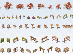 212 Fantasy House Home Building Tree Village City 2D Game Asset Mega Pack CG Textures
