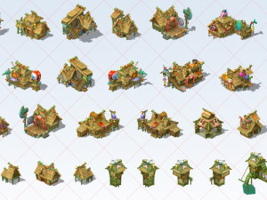 212 Fantasy House Home Building Tree Village City 2D Game Asset Mega Pack CG Textures