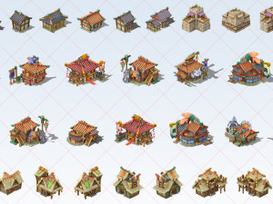 212 Fantasy House Home Building Tree Village City 2D Game Asset Mega Pack CG Textures
