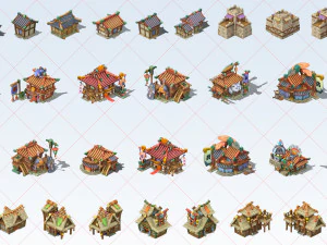 212 Fantasy House Home Building Tree Village City 2D Game Asset Mega Pack CG Textures