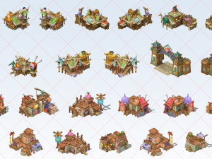 212 Fantasy House Home Building Tree Village City 2D Game Asset Mega Pack CG Textures
