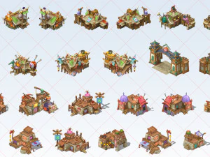 212 Fantasy House Home Building Tree Village City 2D Game Asset Mega Pack CG Textures