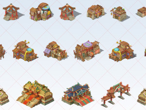 212 Fantasy House Home Building Tree Village City 2D Game Asset Mega Pack CG Textures