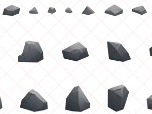 34 Cartoon Stone and Rock 2D Game Asset CG Textures