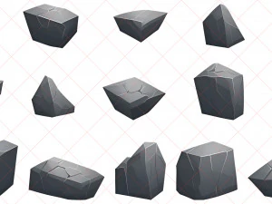 34 Cartoon Stone and Rock 2D Game Asset CG Textures