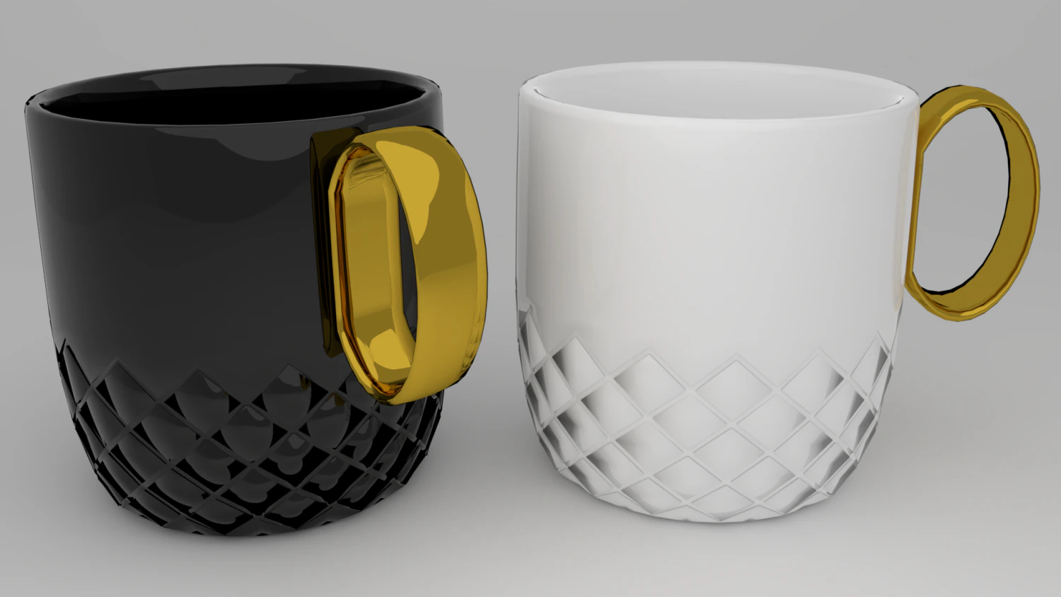 gold handle cup 3D Model .c4d .max .obj .3ds .fbx .stl .blend 