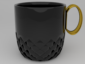 gold handle cup Model 3D