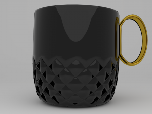 gold handle cup Model 3D