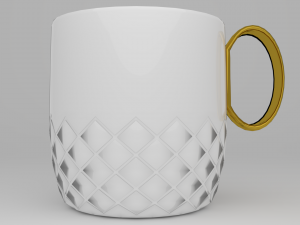 gold handle cup Model 3D