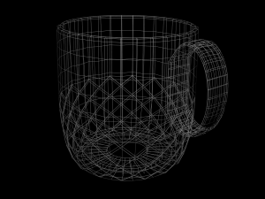 gold handle cup Model 3D