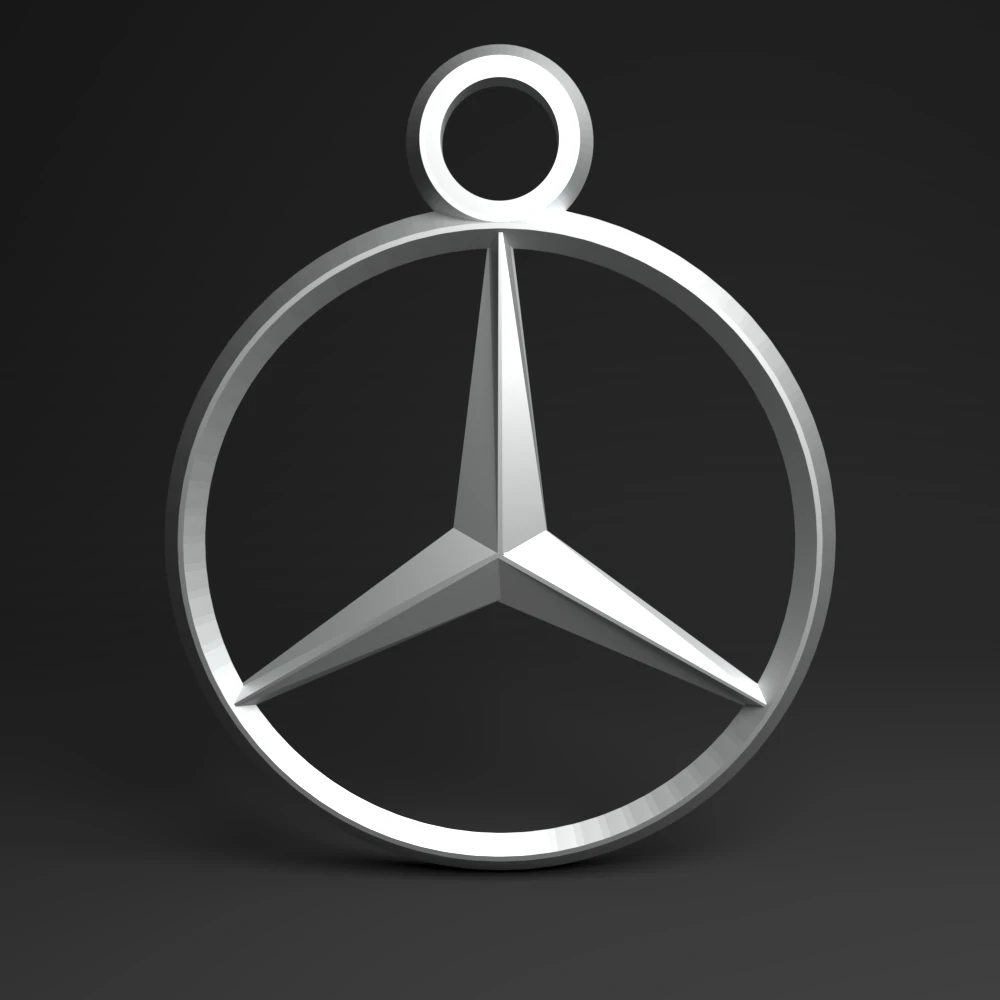 mercedes logo 3D Print Model .c4d .max .obj .3ds .fbx .stl .blend 