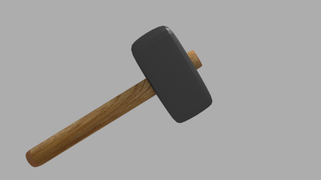 hammer with wood handle 3D Model .c4d .max .obj .3ds .fbx .stl .blend 