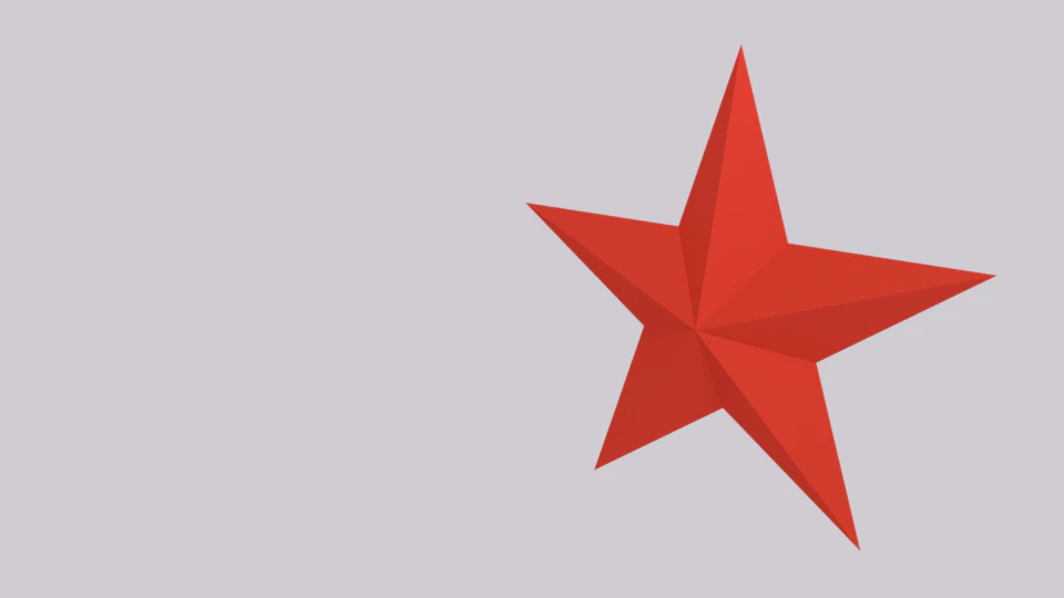 five point red star 3D Model .c4d .max .obj .3ds .fbx .stl .blend 