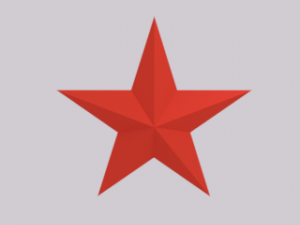 five point red star Model 3D