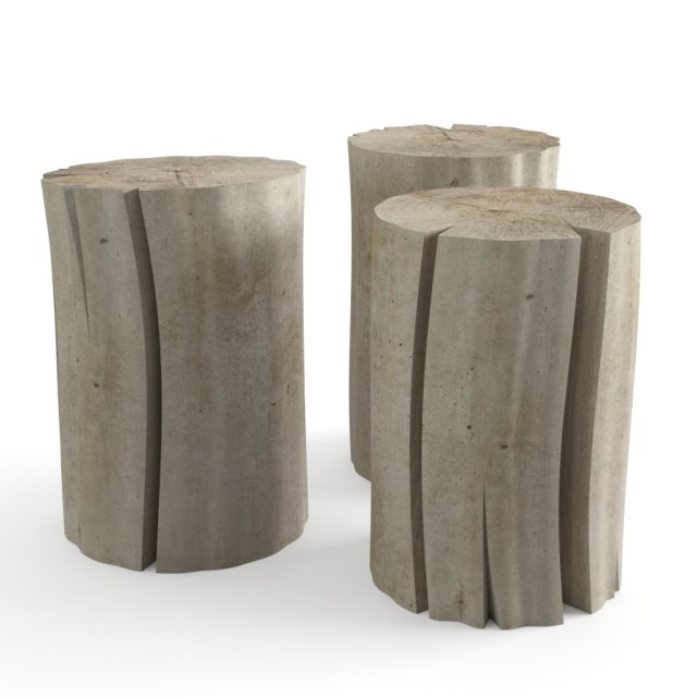 wood stub side tables 3D मॉडल .c4d .max .obj .3ds .fbx .stl .blend 