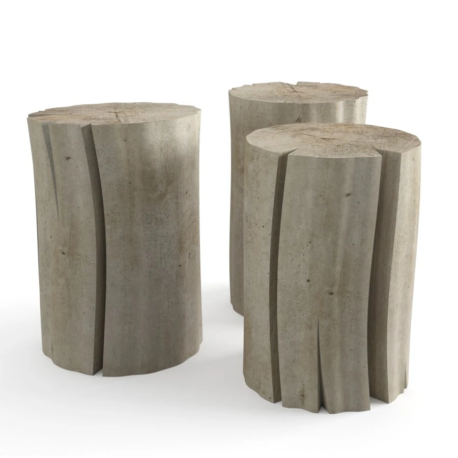 wood stub side tables 3D Model .c4d .max .obj .3ds .fbx .stl .blend 